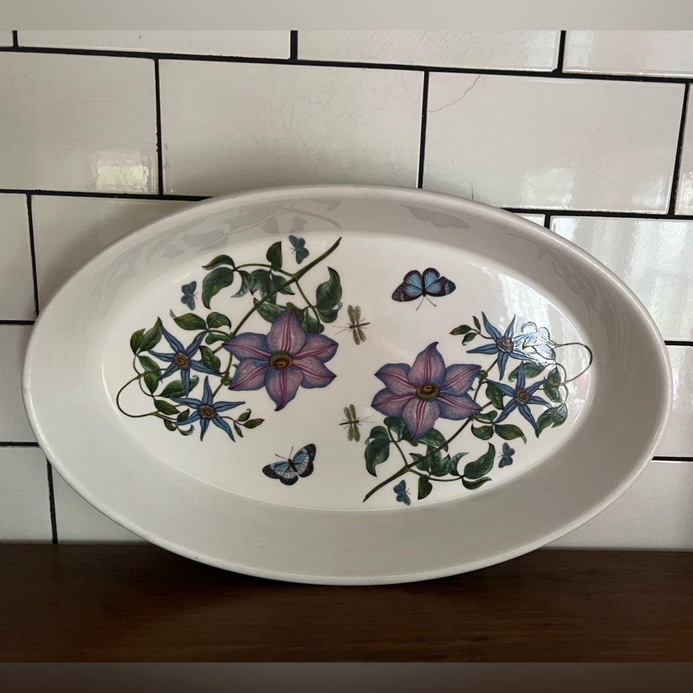 Portmeirion Botanic Garden Deep Oval Baking Dish, Clematis